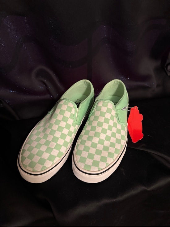 Vans Shoes - Womens Checkerboard Slip-On Sneakers in Mint Green